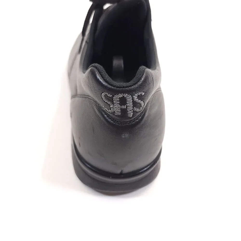 SAS Time Out Mens 12 M Black Leather Walking Shoes Comfort Lace Up Made In USA